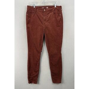 Old Navy Rockstar Super Skinny Corduroy Pants Rust Women's Sz 14 Tall Stretch